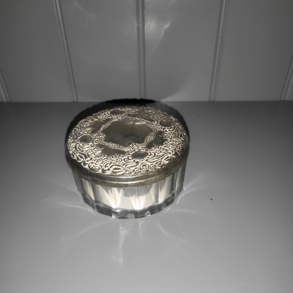 MCM Silver Glass Vanity Powder Holder..